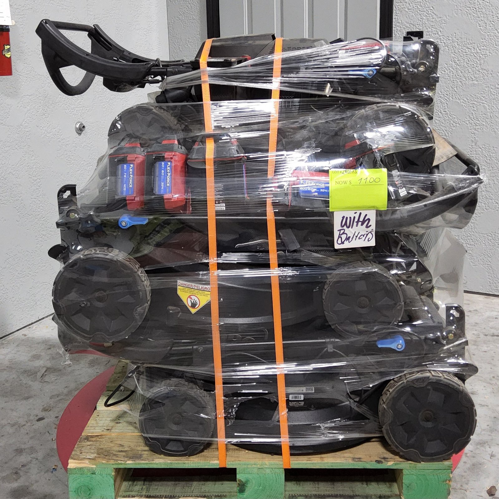 TORO 60V MOWER PALLET – LOT ID: 280125 100% Tested and Working (WITH BATTERIES AND CHARGERS)