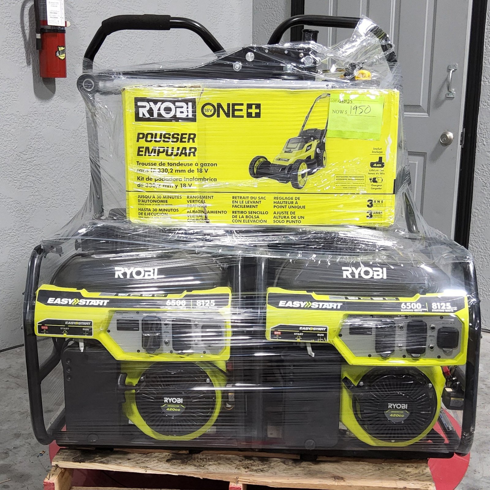 GENERATORS & MORE PALLET – LOT ID: 290125 100% Tested and Working (WITH BATTERIES AND CHARGERS)